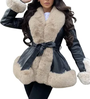 iTranyee Women's Winter Cropped Puffer Jacket Long Sleeve Zipper Cotton-Padded Coat Casual Warm High Neck Quilted Outwear