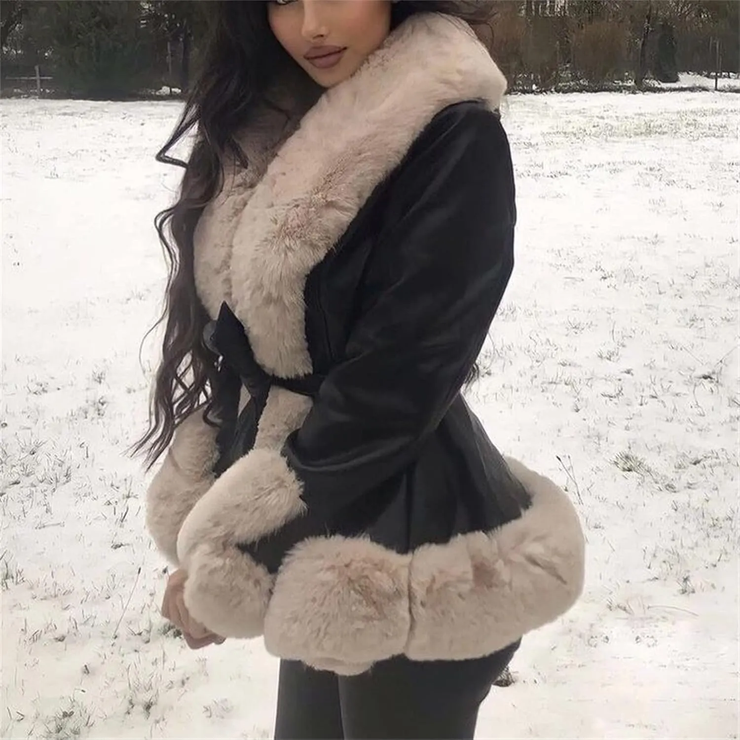 iTranyee Women's Winter Cropped Puffer Jacket Long Sleeve Zipper Cotton-Padded Coat Casual Warm High Neck Quilted Outwear