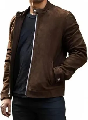 IZAC & DAUD Mens Black/Brown Lambskin Leather Biker Jacket Slim Fit Leather Jacket Vintage Real Motorcycle Jackets For Men
