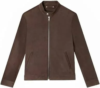 IZAC & DAUD Mens Black/Brown Lambskin Leather Biker Jacket Slim Fit Leather Jacket Vintage Real Motorcycle Jackets For Men