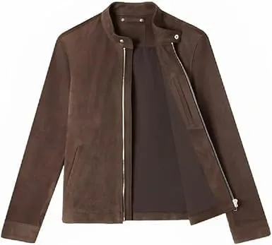 IZAC & DAUD Mens Black/Brown Lambskin Leather Biker Jacket Slim Fit Leather Jacket Vintage Real Motorcycle Jackets For Men