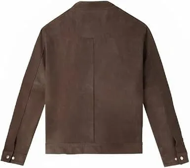 IZAC & DAUD Mens Black/Brown Lambskin Leather Biker Jacket Slim Fit Leather Jacket Vintage Real Motorcycle Jackets For Men