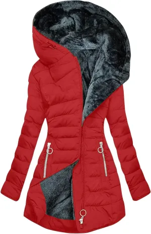 Jackets for Women Casual Warm Puffer Long Coats Lightweight Outfit Long Sleeve Down Outerwear with Hood 2024