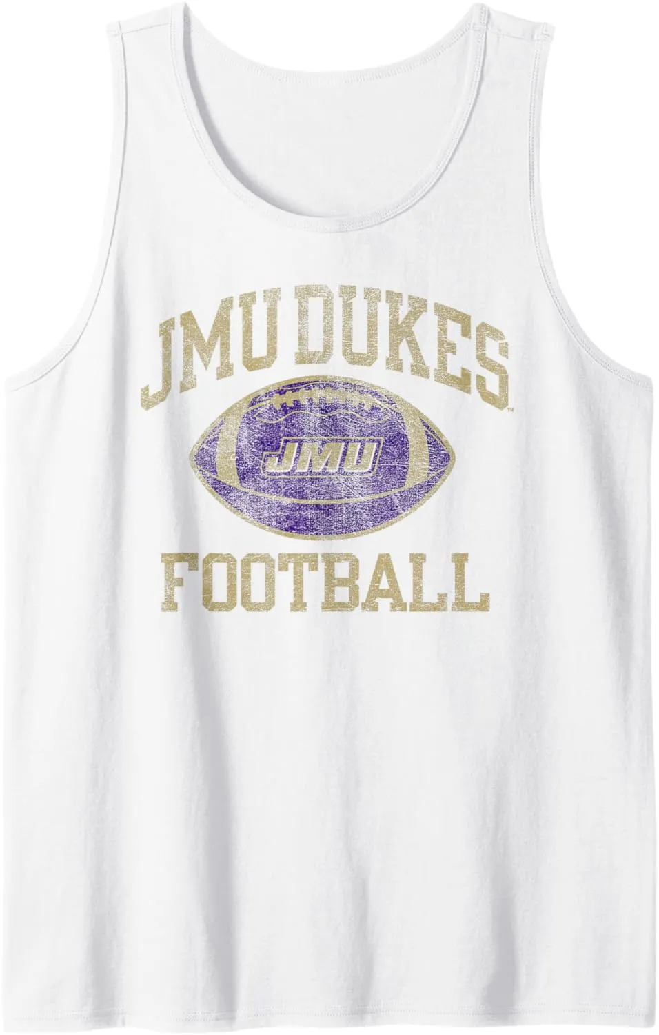 James Madison Dukes Football Intensity Vintage White Tank Top