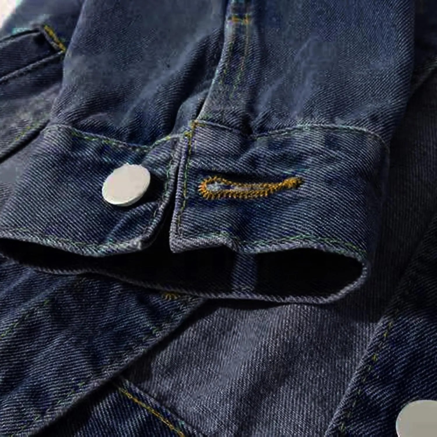 Jean Jacket Women 3/4 Sleeve Colored Cropped Denim Jacket Trendy Light Wash Short Jean Jacket Trucker Coat