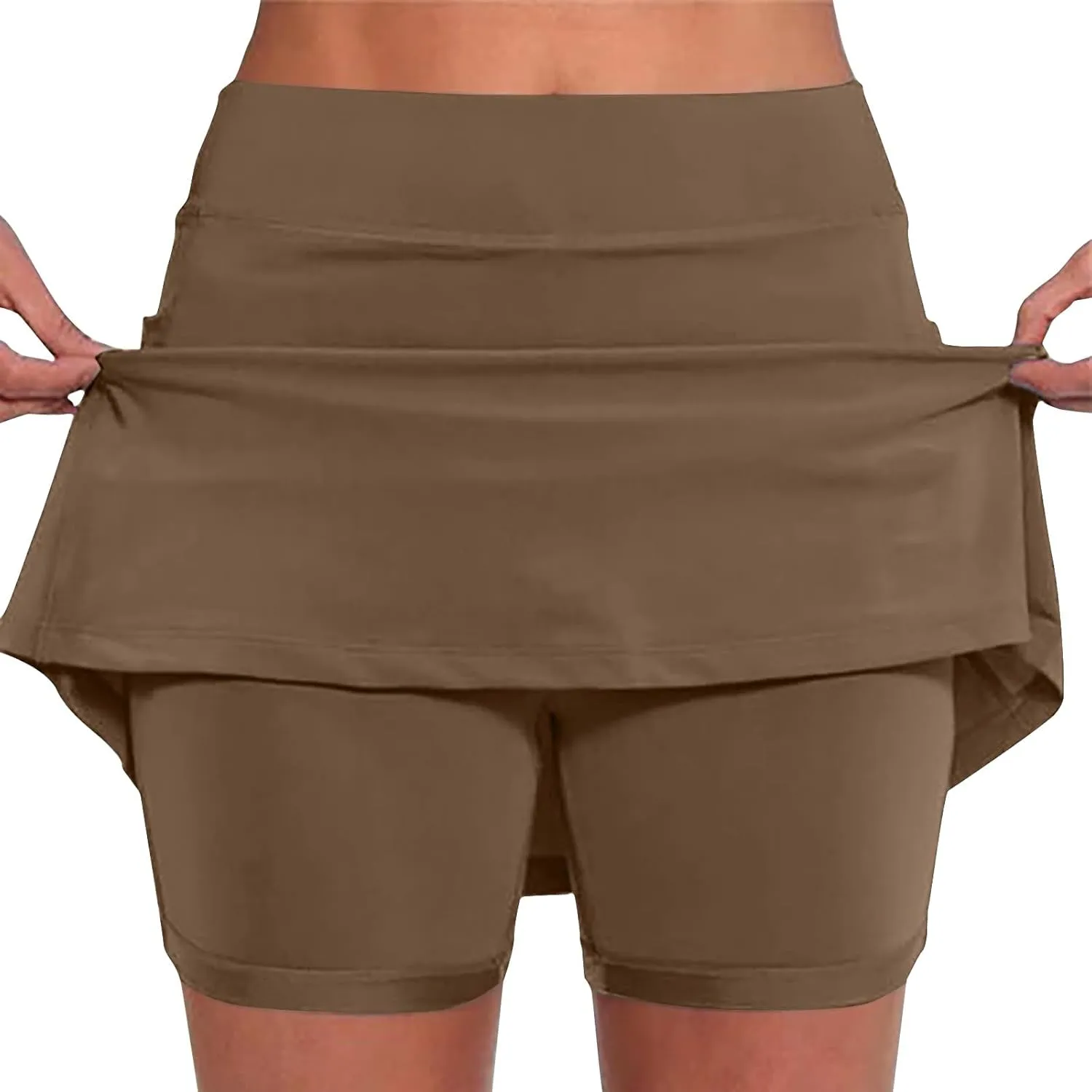 JIEMUXIU Tennis Skorts for Woman 2025 Outdoor Athletic Yoga Skorts Lightweight Tummy Control Flowy Summer Skirts