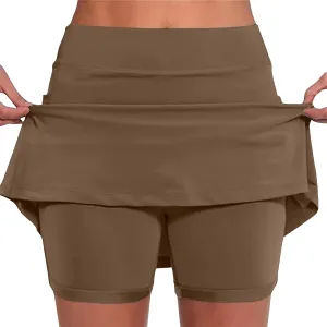 JIEMUXIU Tennis Skorts for Woman 2025 Outdoor Athletic Yoga Skorts Lightweight Tummy Control Flowy Summer Skirts