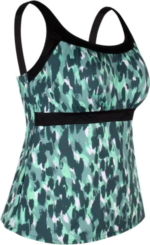 JINXUEER Women's Plus Size Swimsuit Floral Tankini Top Vintage Swimwear