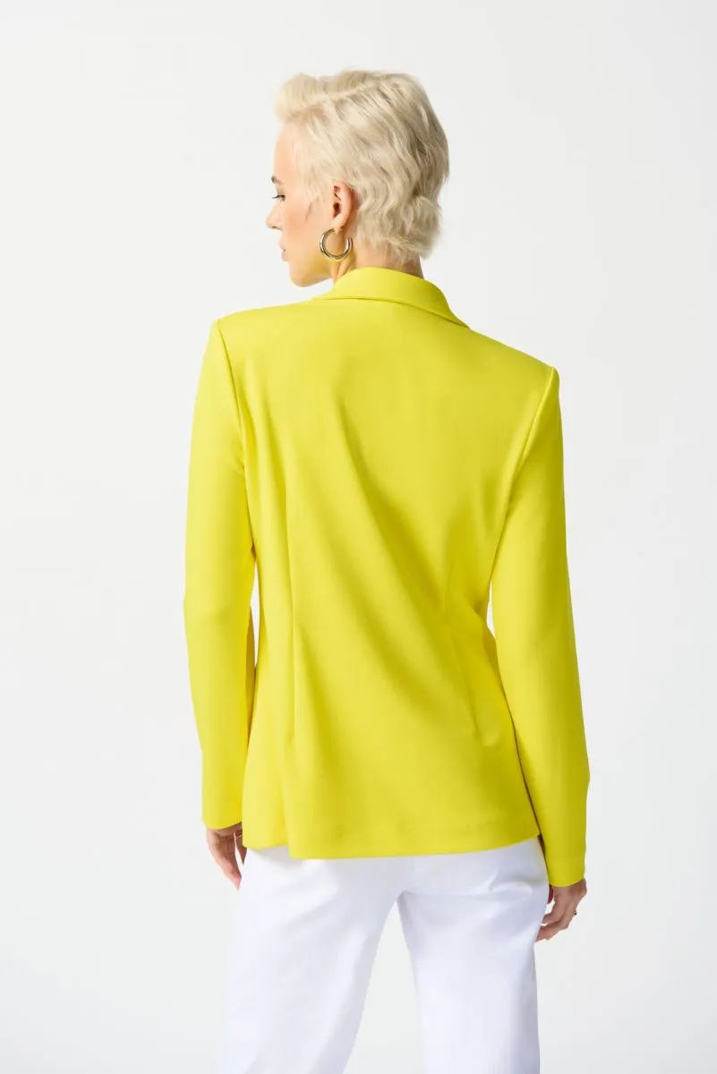 Joseph Ribkoff Notch Collar One-Button Fitted Blazer Jacket 242201