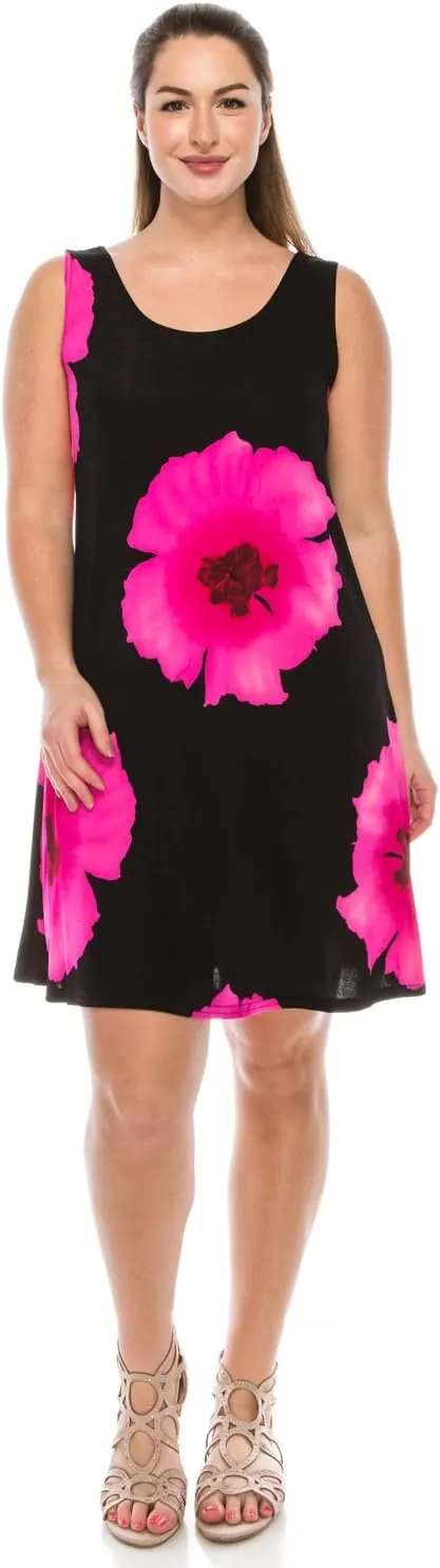 Jostar Plus Size Print Missy Tank Dress- 7003BN-TXP1