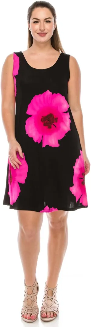 Jostar Plus Size Print Missy Tank Dress- 7003BN-TXP1