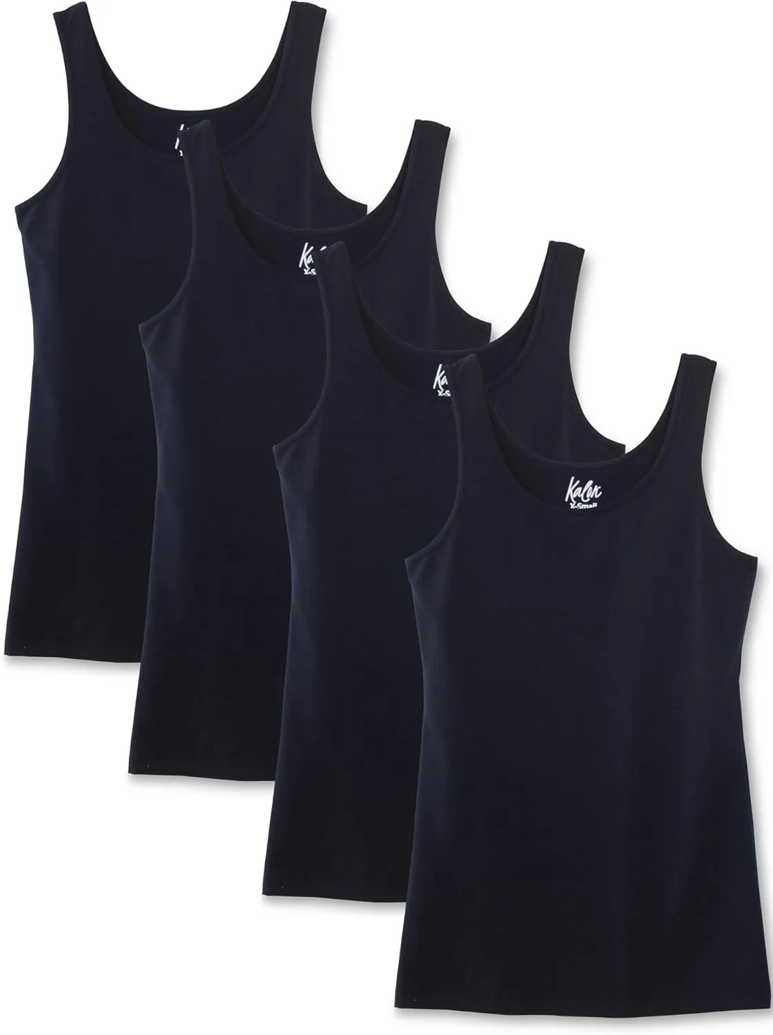 Kalon Women's 4-Pack Scoop Neck Tank Top Base Layer