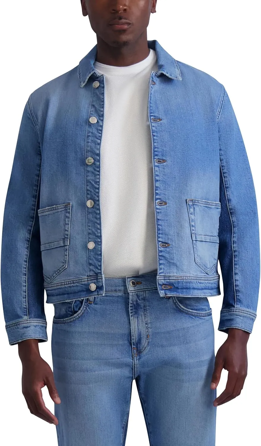 Karl Lagerfeld Paris Men's 2 Bottom Pockets Denim Jacket
