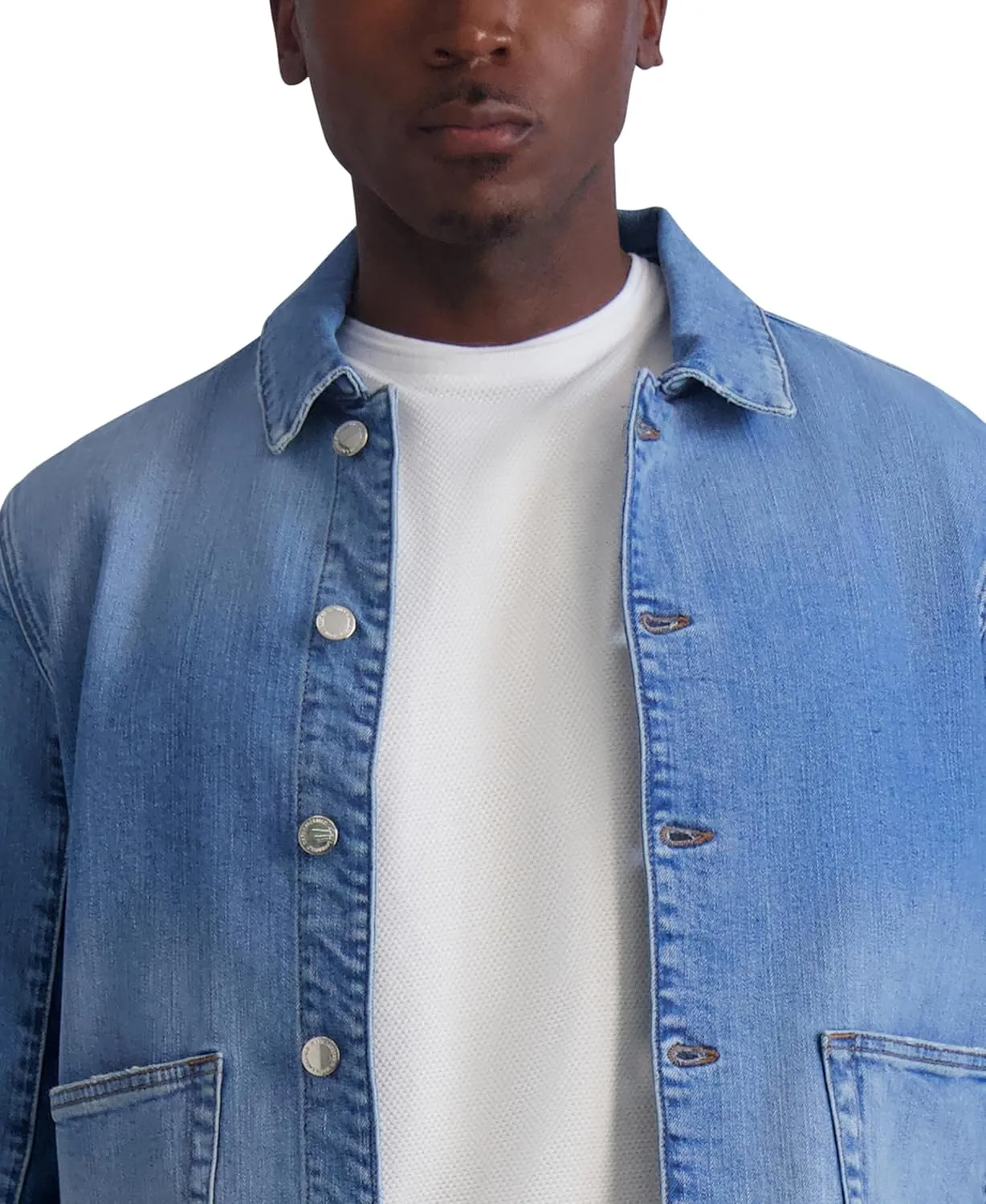 Karl Lagerfeld Paris Men's 2 Bottom Pockets Denim Jacket