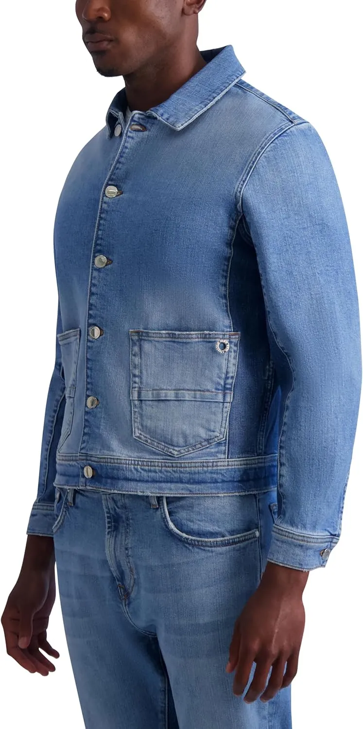Karl Lagerfeld Paris Men's 2 Bottom Pockets Denim Jacket