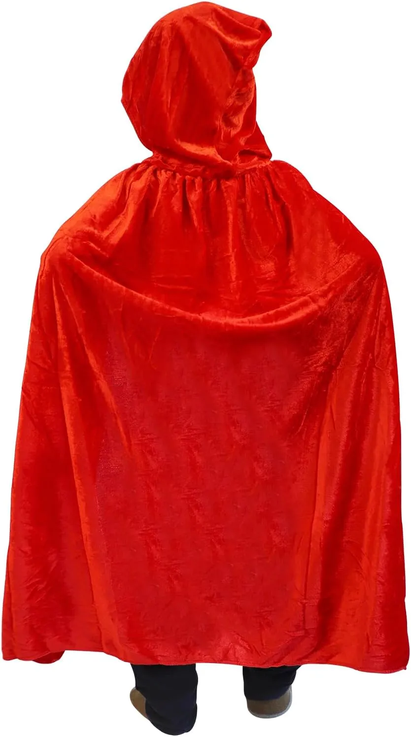 Kids Halloween Christmas Costumes Cape Velvet Hooded Cosplay Party Cloak Wizard Robe