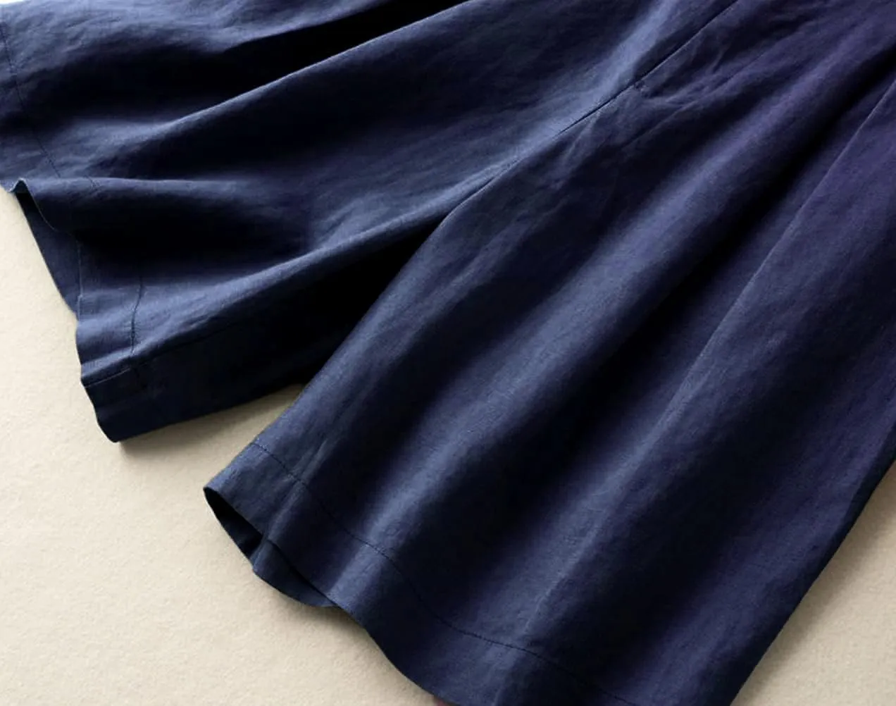 Kinghua Wide Leg Linen Shorts for Women Elastic High Waisted Pleated Casual Loose Bermuda Shorts