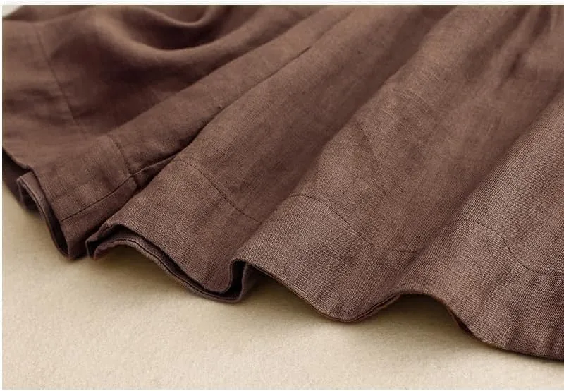 Kinghua Womens Wide Leg Linen Shorts Summer Casual Loose Pleated Elastic High Waisted Bermuda Shorts