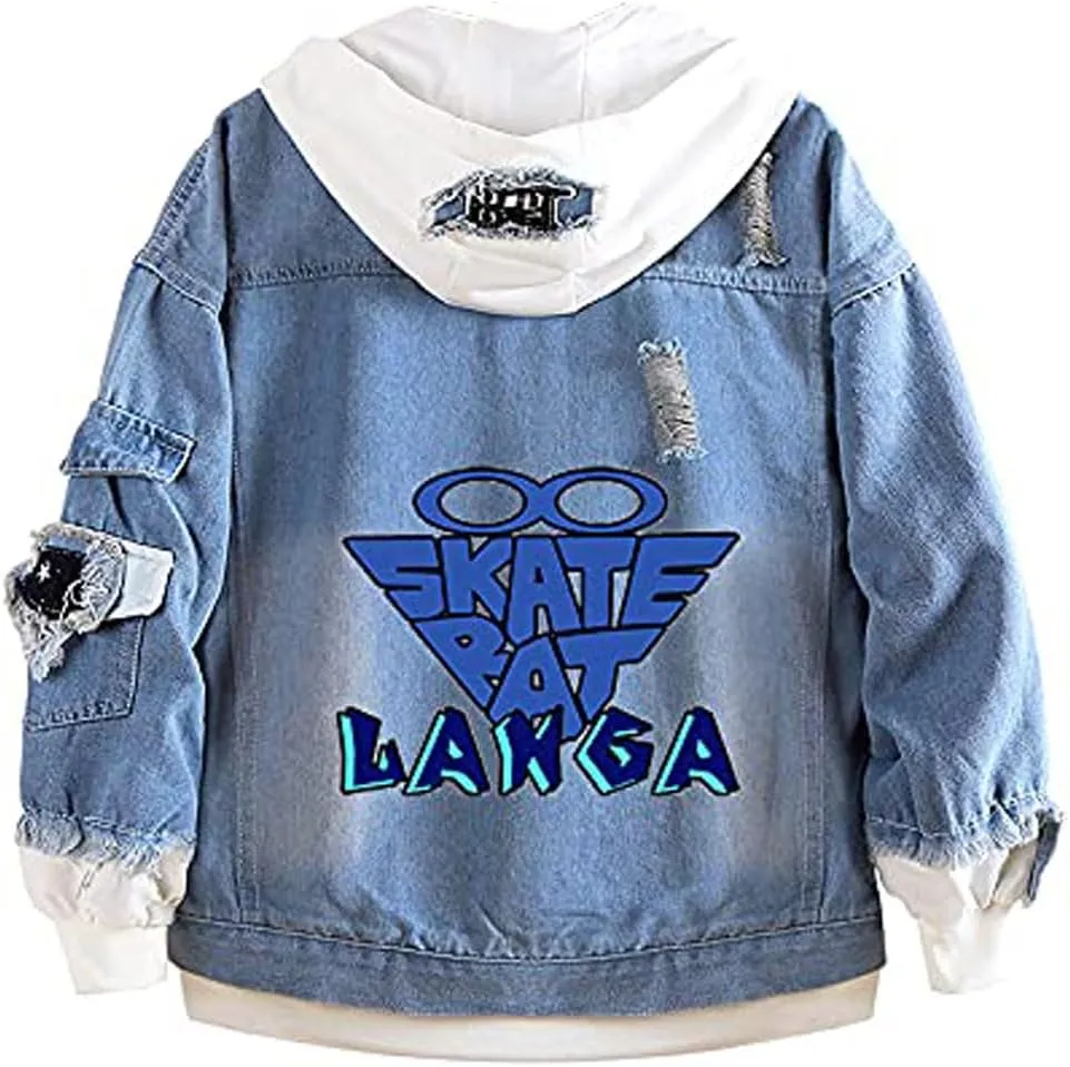 Kvikci SK8 the Infinity Cosplay Jeans Jacket Anime Miya costume Hooded Sweatshirt Jacket Casual Jacket Outerwear Mens Jacket