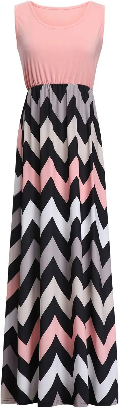 Lacavocor Womens Summer Maxi Dress Tank Top Sleeveless Long Dresses