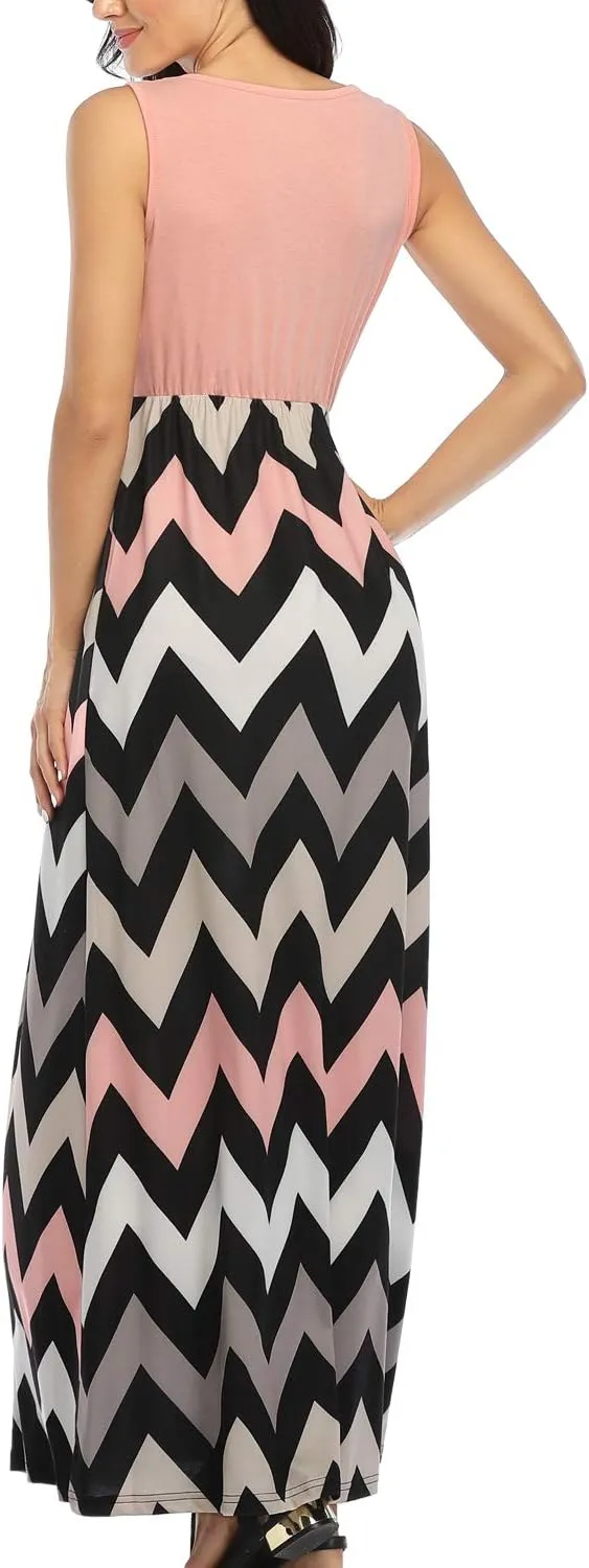 Lacavocor Womens Summer Maxi Dress Tank Top Sleeveless Long Dresses