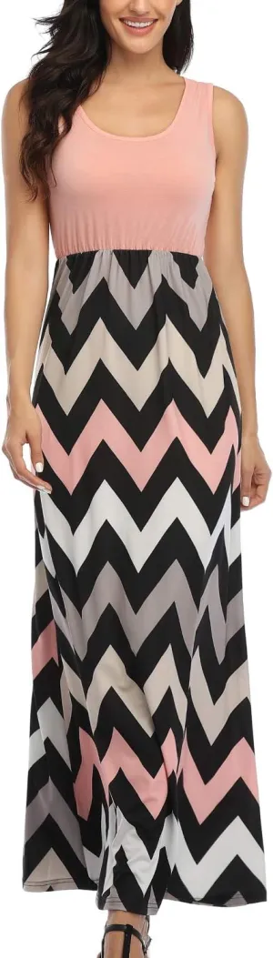 Lacavocor Womens Summer Maxi Dress Tank Top Sleeveless Long Dresses