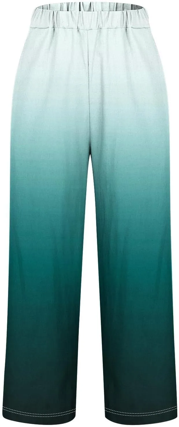 Ladies Wide Legged Linen Pants Spring Womens Linen Work Pants Womens Pants Summer Romper