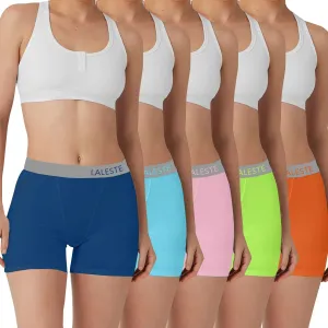 LALESTE Women Cotton Boxer Briefs 3" Inseam Boy Shorts Underwear Anti Chafing Shorts 5 Pack