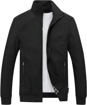 Lamgool Mens Lightweight Jackets Light Windbreaker Casual Flight Jackets Spring Fall Active Coat Outwear