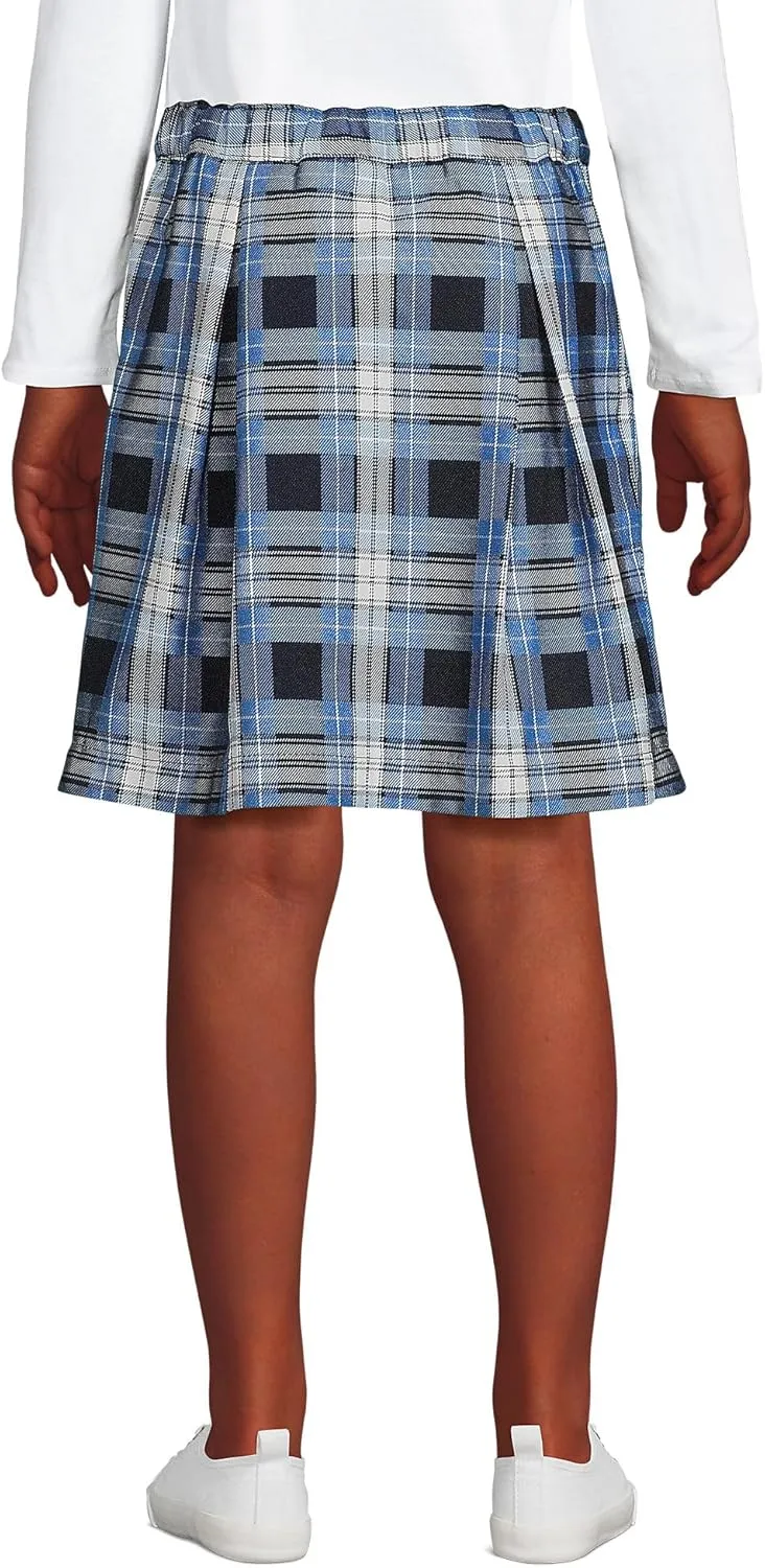 Lands' End School Uniform Girls Plaid Skort Top of Knee