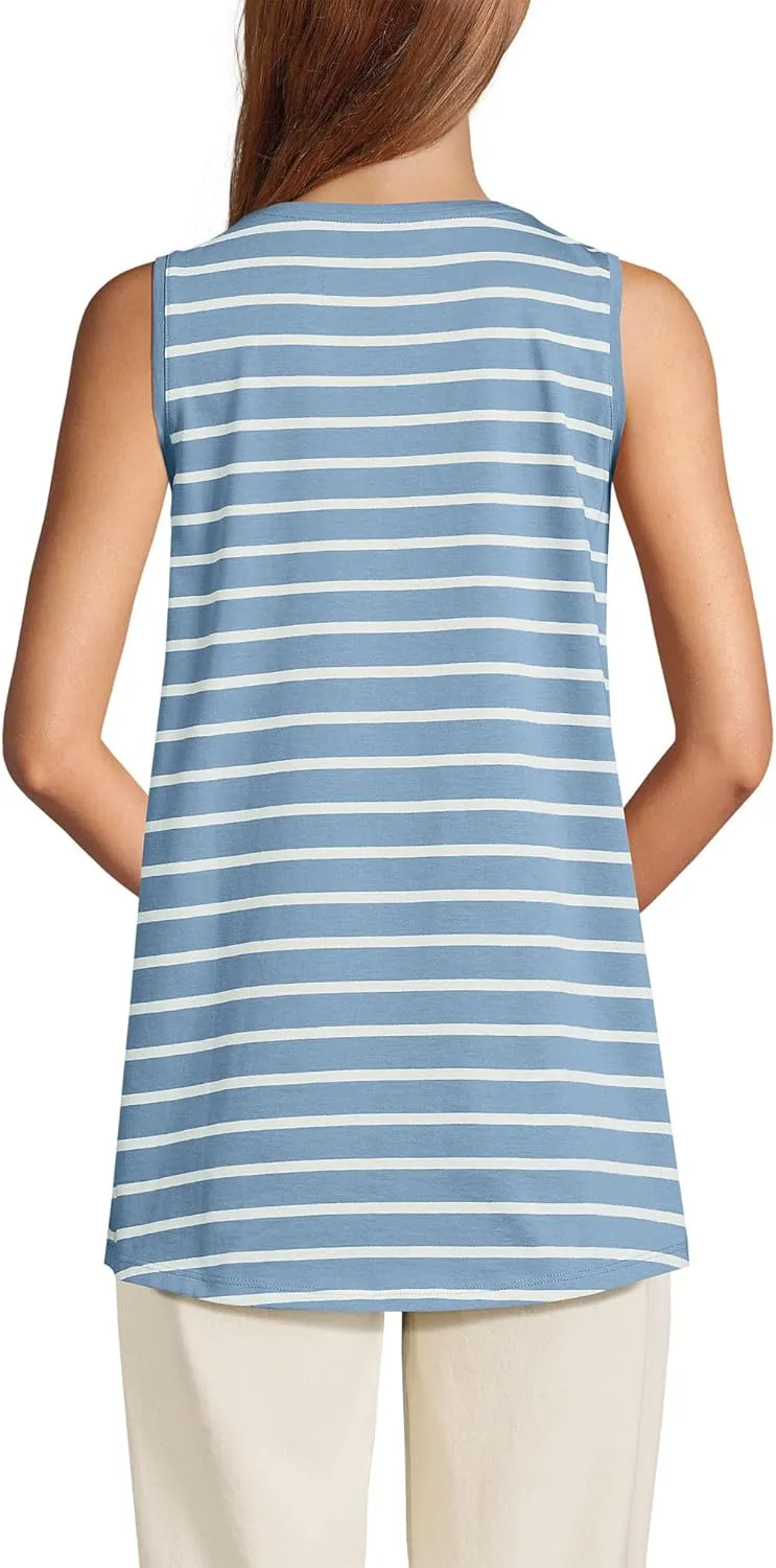 Lands' End Women's American-Grown Supima Cotton Tunic Tank Top