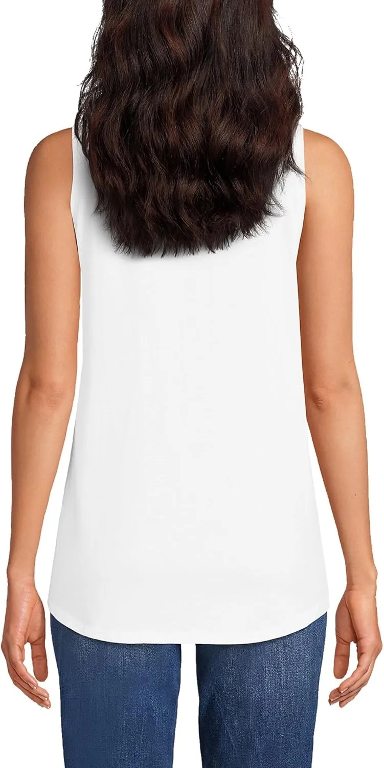 Lands' End Women's American-Grown Supima Cotton Tunic Tank Top