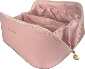 Large Travel Makeup Bag  Waterproof Cosmetic Case, Portable Beauty Organizer with Fixed Divider, Spacious Toiletry Bag for Skincare, Brushes & Accessories, Durable Handle (The Girls I)
