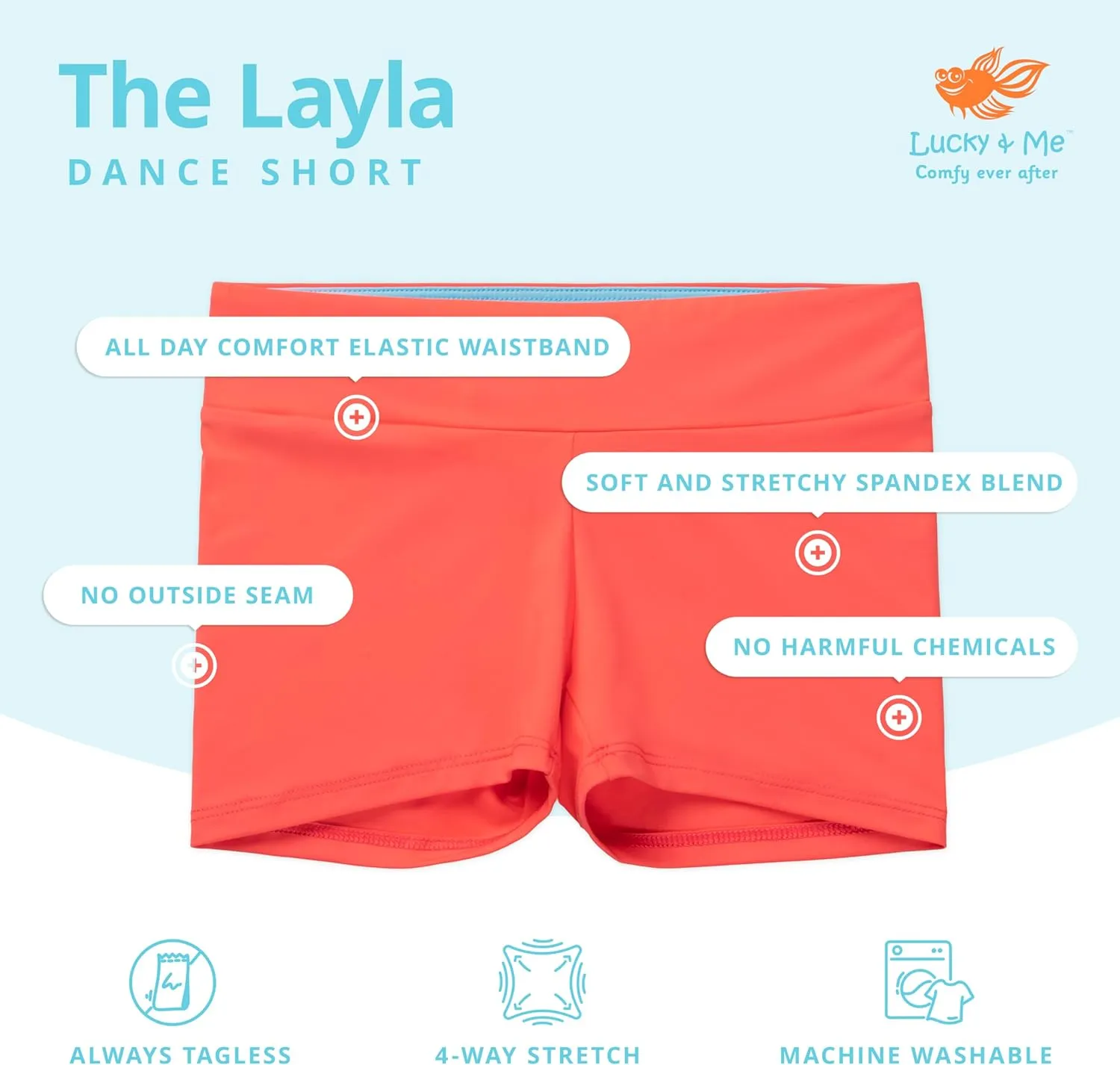 Layla Girls Dance Shorts, Gymnastics & Dancewear