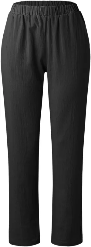 LCMTWX Summer Outfits for Women Casual Baggy Elastic Waist Trouser Wide Leg Pant with Pocket Fashion Pant Womens Palazzo