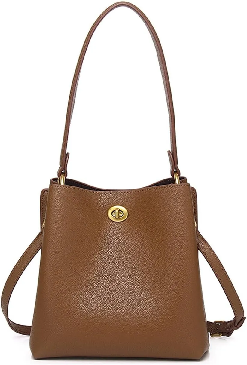 Leather Bucket Bag,Large Top Handle Crossbody Handbags and Purses