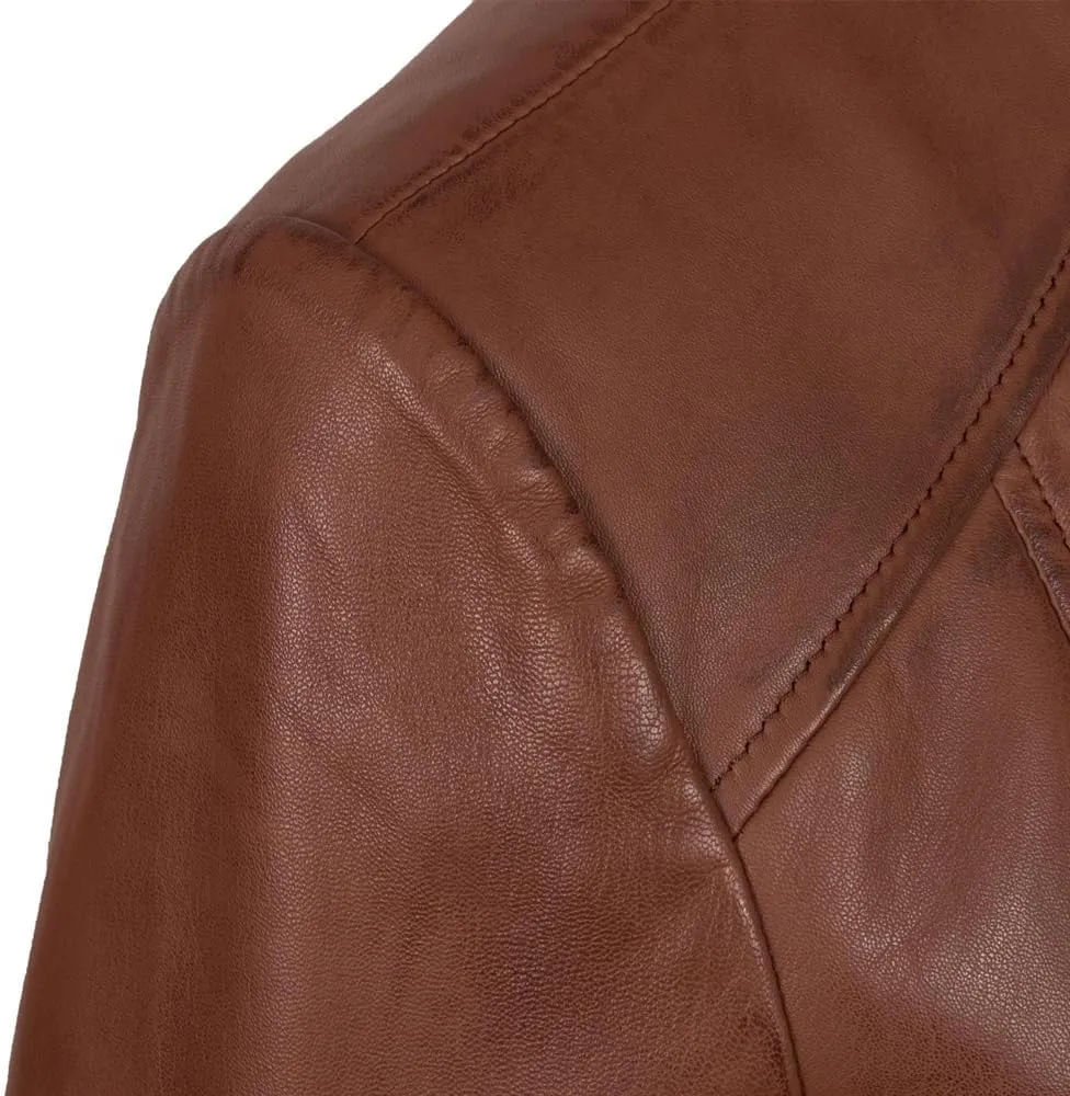 Leather Jacket Women Real Leather Jacket Women - Cafe Racer Slim Fit Womens Motorcycle Jackets