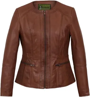 Leather Jacket Women Real Leather Jacket Women - Cafe Racer Slim Fit Womens Motorcycle Jackets