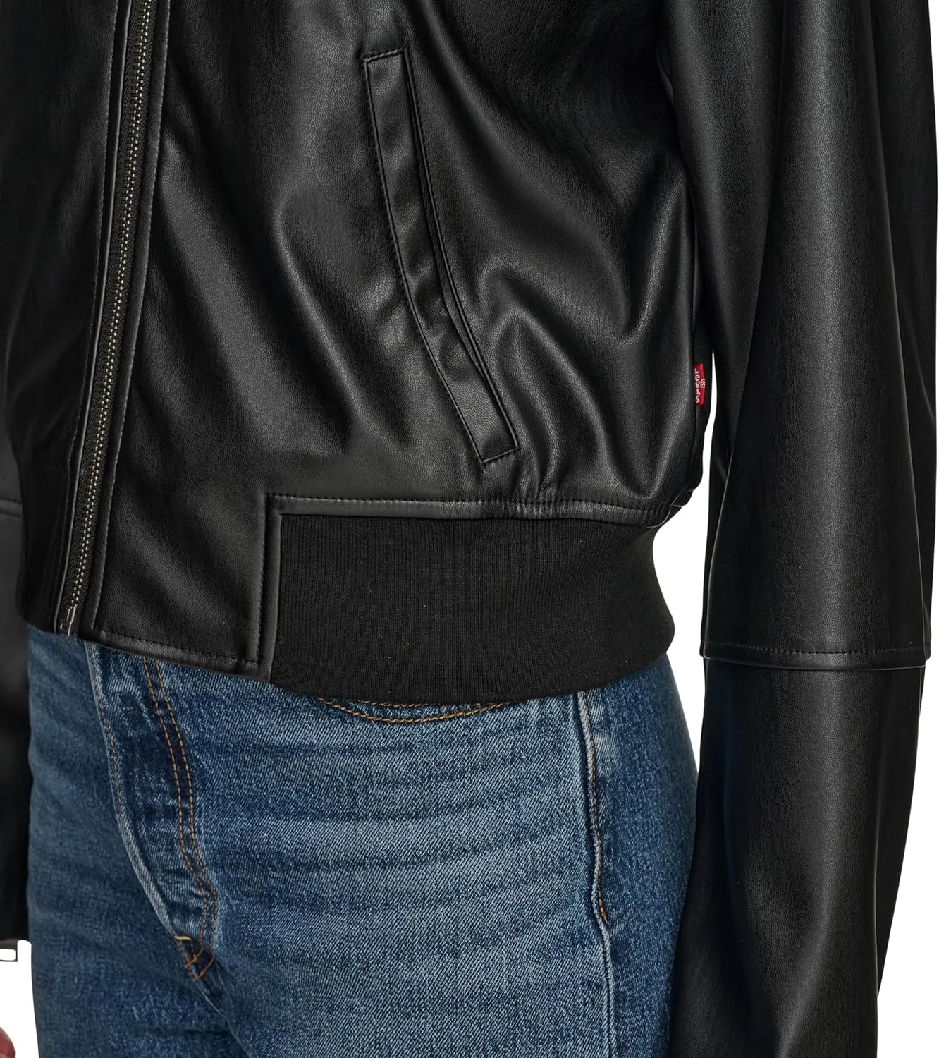 Levi's Women's Faux Leather Bomber with Laydown Collar
