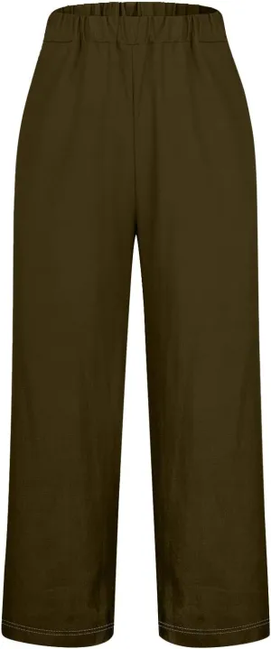 Linen Joggers Petite Spring High Waisted Cotton Linen Yoga Pants for Women Womens Casual Loose Pants