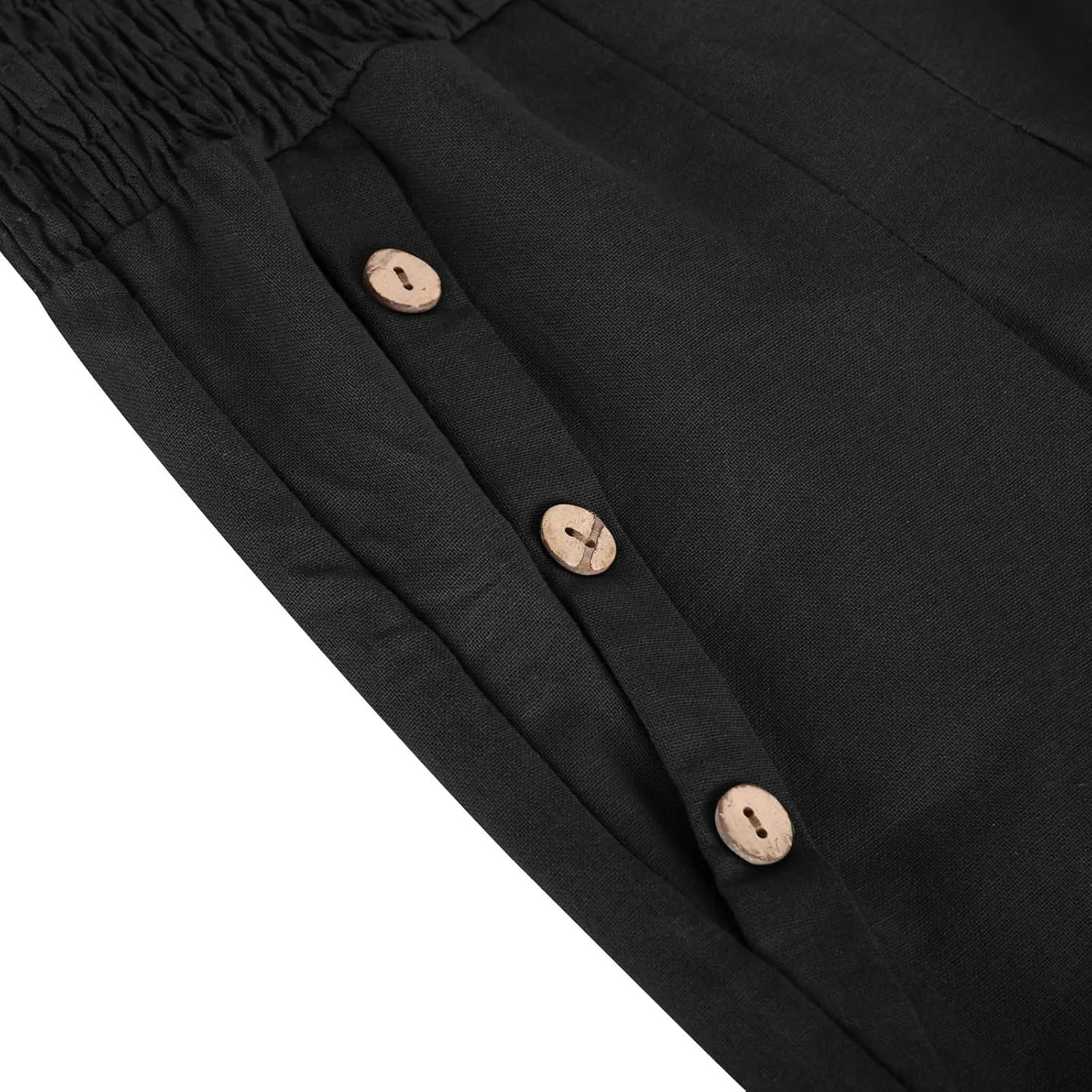 Linen Pants for Women Summer 2025 Casual Drawstring Elastic Waist Long Slacks Wide Leg Pant Lounge Trouser with Pocket