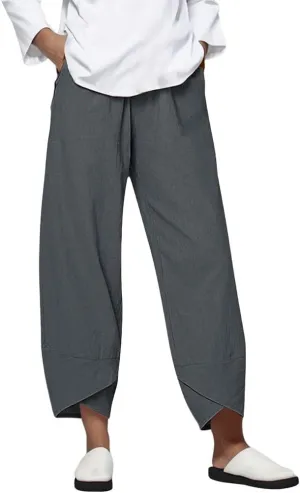 Linen Pants Wide Leg Trousers Trendy Lounge Pant Casual Elastic Waisted Linen Pants for Women Casual Work Pants