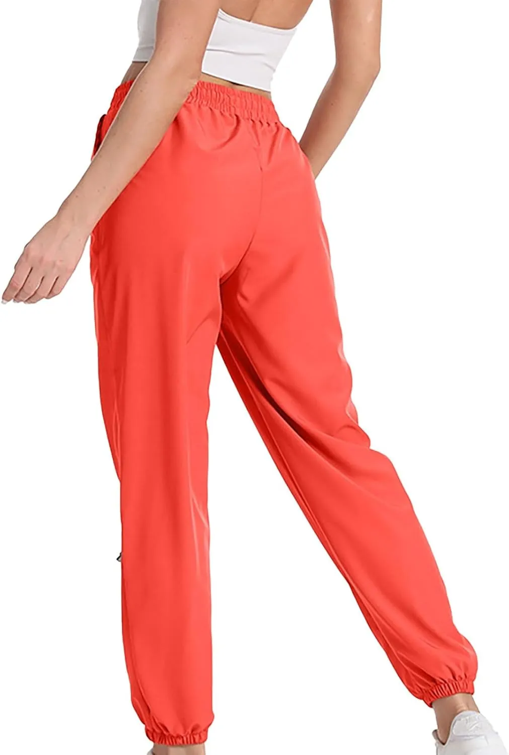 Linen Pants Women Tall Summer Straight Leg High Waist Flowy Beach Pants Travel Vacation Trendy Trouser with Pockets