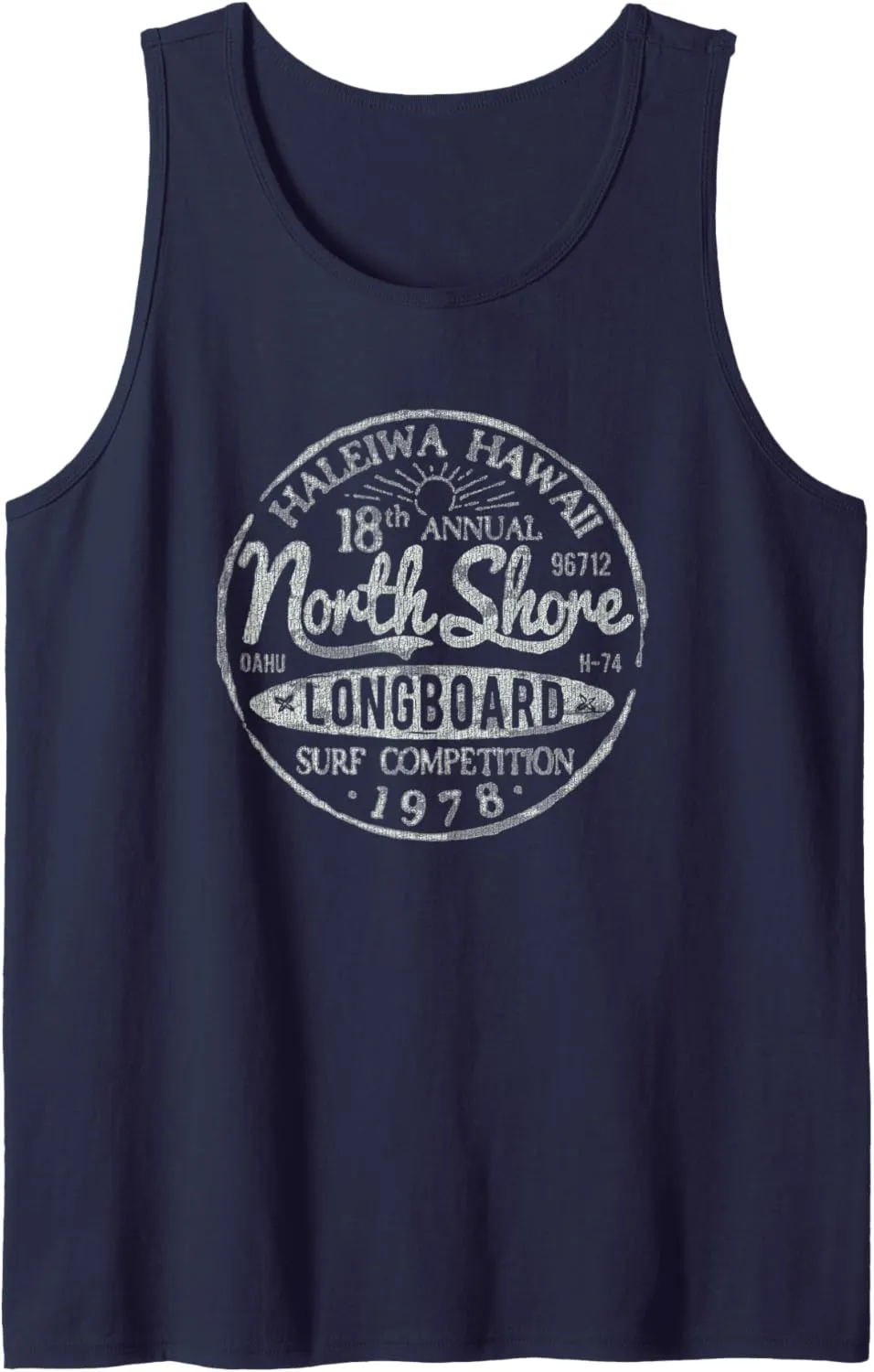 Long Board North Shore Surf Vintage Hawaii Beach Tank Top