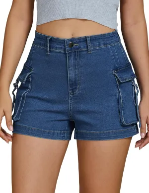 luvamia Cargo Shorts for Women Trendy High Wasited Casual Summer Stretchy Utility Cut Off Shorts with Pockets