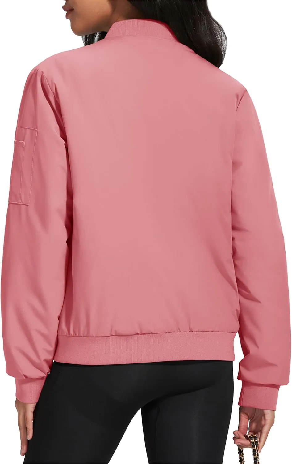 MAGCOMSEN Women's Winter Bomber Jacket Casual Basic Zip Up Padded Coats Water Resistant Long Sleeve Outwear with Pockets