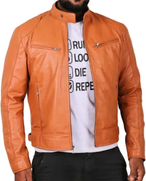 Male Cafe Racer Style PU Jacket Motorcycle Distressed Leather Jackets Moto Coat Bikers Leather Biker Blazer
