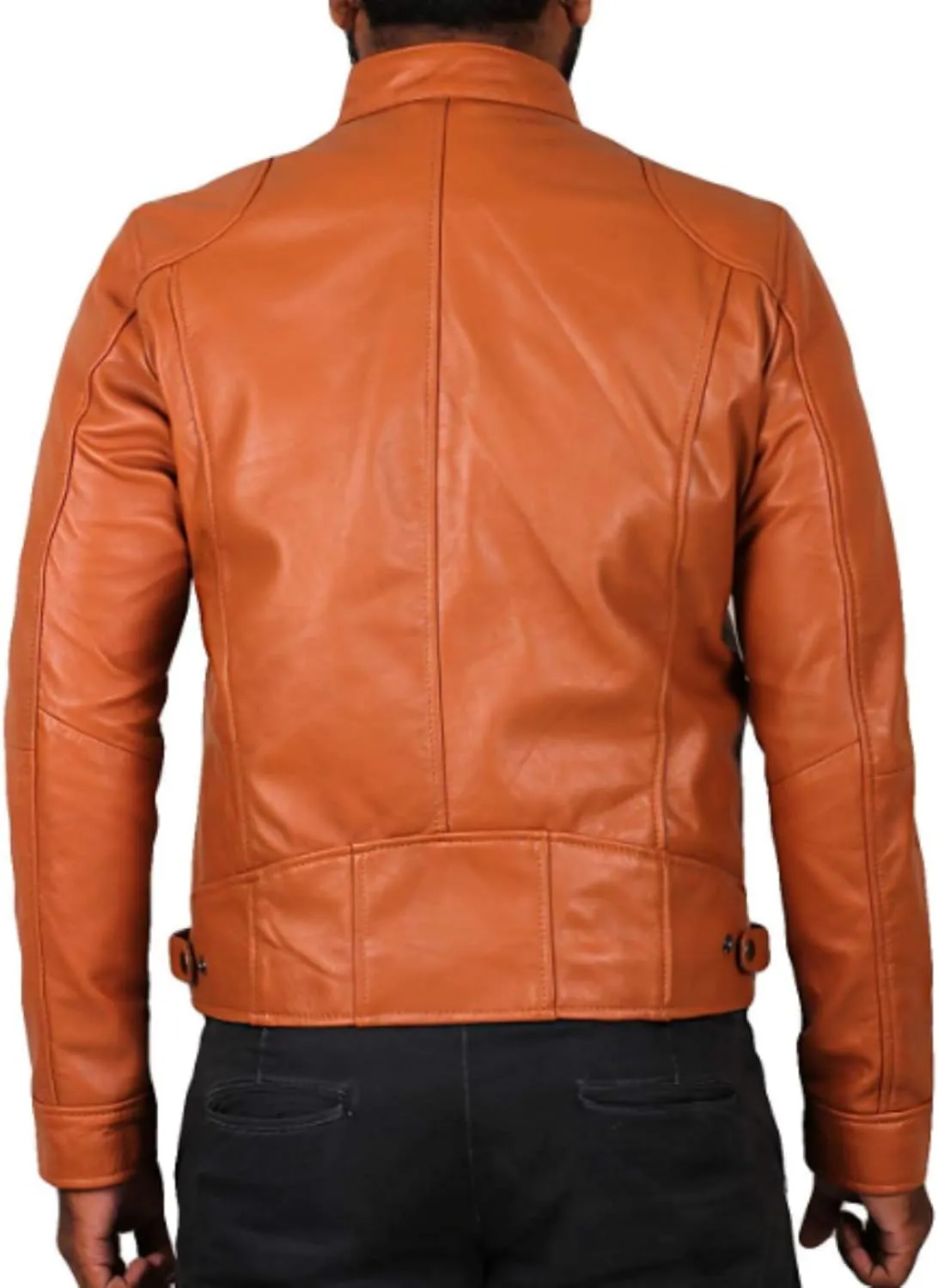 Male Cafe Racer Style PU Jacket Motorcycle Distressed Leather Jackets Moto Coat Bikers Leather Biker Blazer