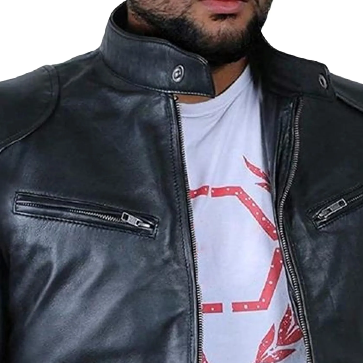 Male Cafe Racer Style PU Jacket Motorcycle Distressed Leather Jackets Moto Coat Bikers Leather Biker Blazer