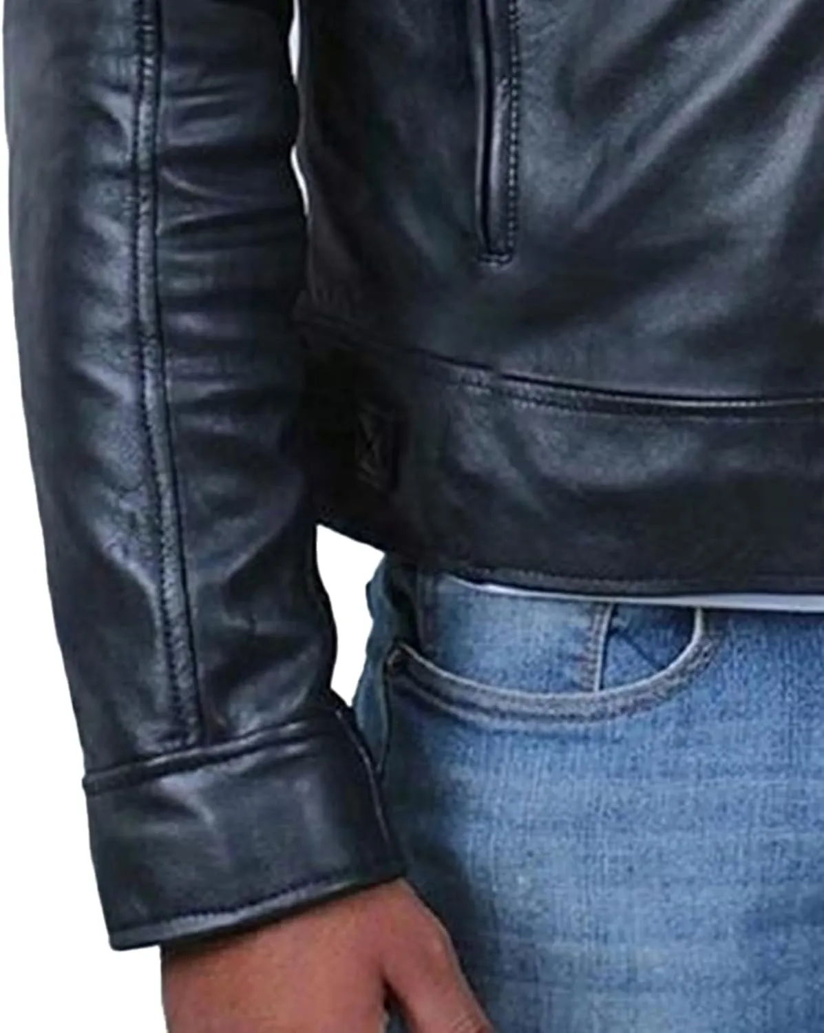 Male Cafe Racer Style PU Jacket Motorcycle Distressed Leather Jackets Moto Coat Bikers Leather Biker Blazer